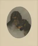 Arthur Wardle, Untitled, A pair of Gorden setters pastel 15.5 x 11.5cm