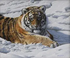 Untitled by Steve Burgess, oil on board 25.5 x 30cm, sold May 2025