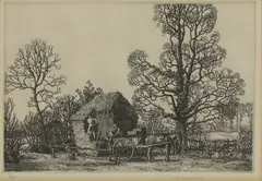 Untitled by Stanley Roy Badmin, 'The Field Corner' etching, sold May 2025