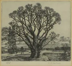 Untitled by Stanley Roy Badmin, July 1927' etching, sold May 2025