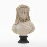 Antonio Frilli, Untitled, a resin art studio bust of a veiled maiden, on black socle base