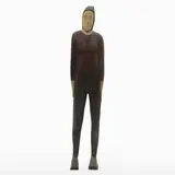 U Anderson, Untitled, 'Dancer' a carved wood figure