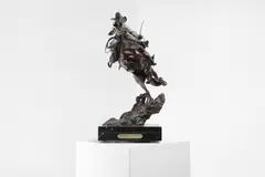 Austin Barton, Untitled, on a black marble plinth and turntable