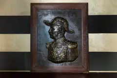 Albert Desenfans, Untitled, a bronze relief-cast portrait plaque of a Belgian general