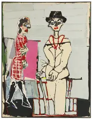 John Kiki, Untitled, mixed media on canvas 167 x 127.5cm