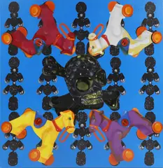 Untitled by Marco Perego, mixed media on canvas 160 x 160cm, sold Mar 2025