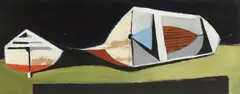Jack Pender, Untitled, oil on board 33 x 81cm