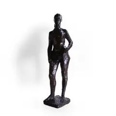 Mari Andriessen, Untitled, Standing female nude bronze with rich brown patination