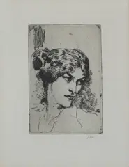 Untitled by Augustus John, 1919 (Campbell Dodgson 135) etching, sold Mar 2025
