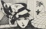 Madge Gill, Untitled, pen and ink 8.5 x 14cm