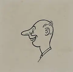 H. M. Bateman, Untitled, A man's head in profile pen and ink 7.5 x 7.5cm Provenance: The artist's daughter