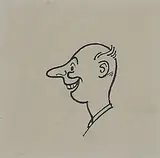 H. M. Bateman, Untitled, A man's head in profile pen and ink 7.5 x 7.5cm Provenance: The artist's daughter