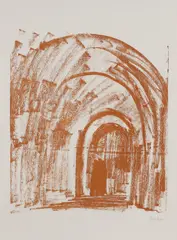 Untitled by John Piper, Wiltshire: The South Porch' (Levinson 129) lithograph in colour, sold Mar 2025