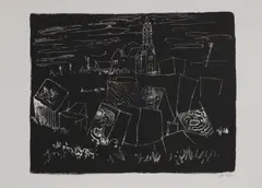 Untitled by John Piper, an 18th Century Church Among the Quarries' (Levinson 137) lithograph, sold Mar 2025