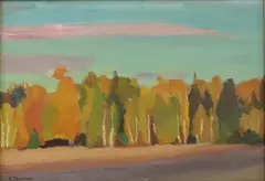 Untitled by Viktor Templin, oil on board 33 x 48cm, sold Mar 2025