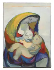 Untitled by Maiis Olisher Agabekov, oil on canvas 80 x 60cm, sold Mar 2025