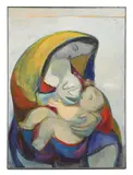 Untitled by Maiis Olisher Agabekov, oil on canvas 80 x 60cm, sold Mar 2025