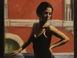 Fabian Perez, Untitled, 'Christine at the Balcony' hand-embellished giclée print on canvas