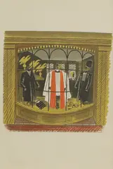Untitled by Eric Ravilious, 'Clerical Outfitter' lithograph in colours, sold Apr 2025