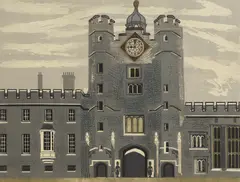 Untitled by Edward Bawden, 'St James's Palace' (MG 072) linocut in colours, sold Apr 2025