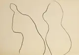 Roger Hilton, Untitled, Untitled (Two figures) black crayon 30 x 42cm