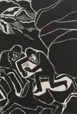 Edward Bawden, Untitled, 'We made our way down the precipitous slope and approached the body' (MG 184) linocut