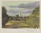 Hm King Charles, Untitled, 'Tetbury Church From Highgrove House' lithograph in colours