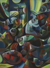 Untitled by Marinos Georgaras, oil on canvas 61 x 45cm Provenance: Acquired directly from the artist in Zante in 1993., sold Apr 2025