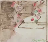 Sandra Blow, Untitled, pen and ink and watercolour 8 x 9cm Provenance: With Fiona Hartnoll.