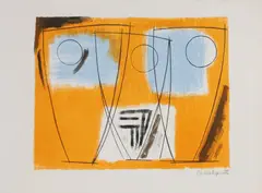 Untitled by Barbara Hepworth, 'Three Forms' lithograph in colours, sold Apr 2025