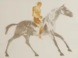 Elisabeth Frink, Untitled, 'Horse and Rider III' (Wiseman 45) lithograph in colours