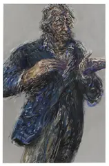 Maggi Hambling, Untitled, oil and silver acrylic on canvas 121.5 x 76.5cm