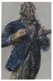 Maggi Hambling, Untitled, oil and silver acrylic on canvas 121.5 x 76.5cm