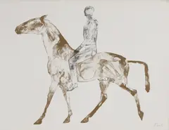 Untitled by Elisabeth Frink, 'Horse and Rider' lithograph in colours, sold Apr 2025