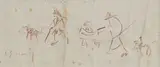 L. S. Lowry, Untitled, red chalk 7.5 x 17.5cm
