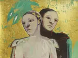 Selina Trieff, Untitled, mixed media with gold leaf on canvas 45.5 x 60.5cm