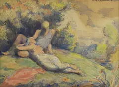 Untitled by Michael Rothenstein, watercolour over pencil heightened with white 34 x 45.5cm, sold Apr 2025