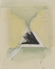 Untitled by Adrian Heath, mixed media 18.5 x 15cm (uneven), sold Apr 2025
