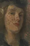 Alexander Milligan Galt, Untitled, 'Woman with Veil' oil on board 25 x 17.5cm Provenance: With Panter & Hall