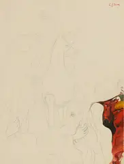 Untitled by Edward Burra, pencil and watercolour, sold Apr 2025