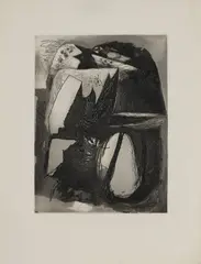 Untitled by Graham Sutherland, 1936 etching and aquatint plate 20 x 15cm, sold Apr 2025