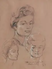 Stephen Ward, Untitled, black and white chalk and pencil 52 x 38.5cm