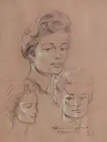 Stephen Ward, Untitled, black and white chalk and pencil 52 x 38.5cm