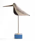 Guy Taplin, Untitled, 'Shorebird' carved and painted driftwood on a metal and driftwood base with shell