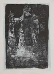 Untitled by John Piper, Rutland: Monument by Grinling Gibbons 1686' (Levinson 126) lithograph in colours, sold Apr 2025