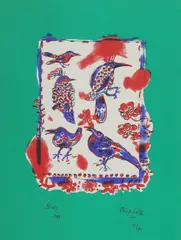 Philip Sutton, Untitled, 'Birds' lithograph in colours