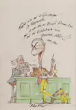 Gerald Scarfe, Untitled, pen and ink and wash heightened with white
