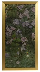 Winifred Strangman, Untitled, Flowers and butterflies of India oil on canvas 153 x 72cm