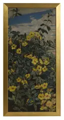 Winifred Strangman, Untitled, Flowers and butterflies of India oil on canvas 153 x 72cm