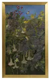 Winifred Strangman, Untitled, Flowers and butterflies of India oil on canvas 151 x 84cm